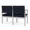 Lesro Lenox Steel 2 Seater with Center Arm, Navy/Midnight Seat, Navy/Midnight Back, 43.5 W 24.5 L 32 H LS2103 - alternate 3